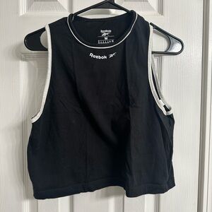 Reebok Women's Black and White Trim Tank Top